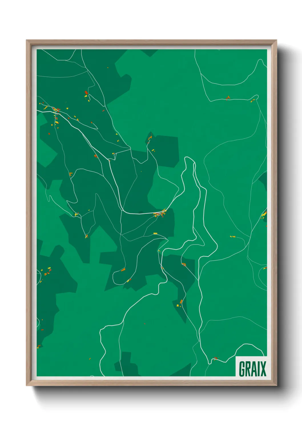 Une affiche de carte sur Graix