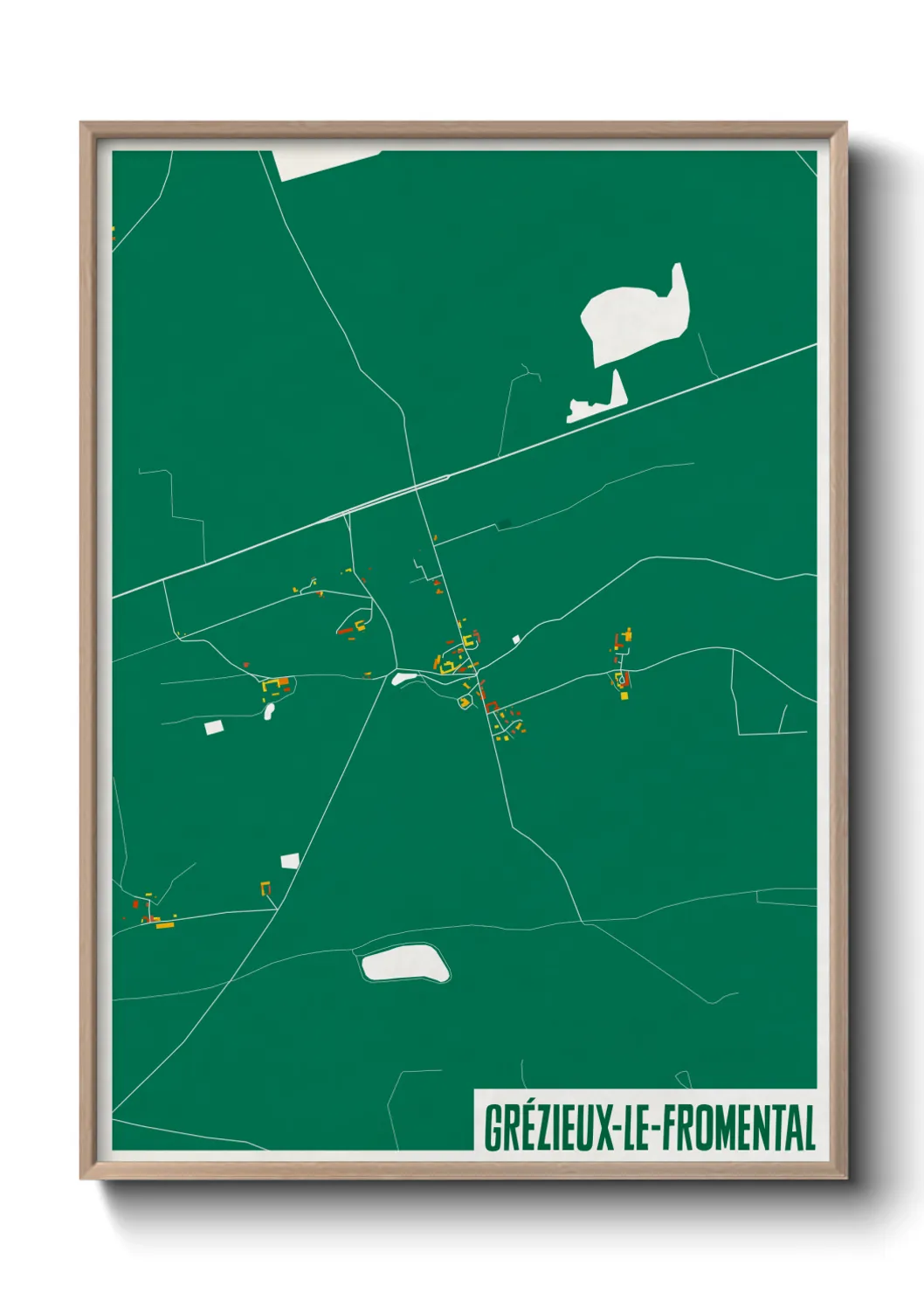 Une affiche de carte sur Grézieux-le-Fromental