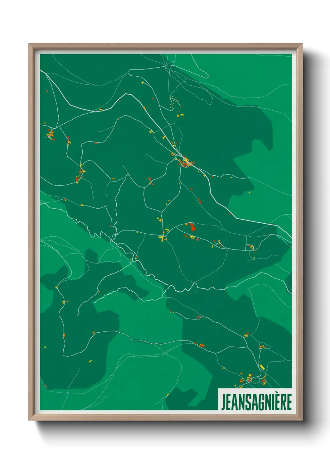 Une affiche de carte sur Jeansagnière