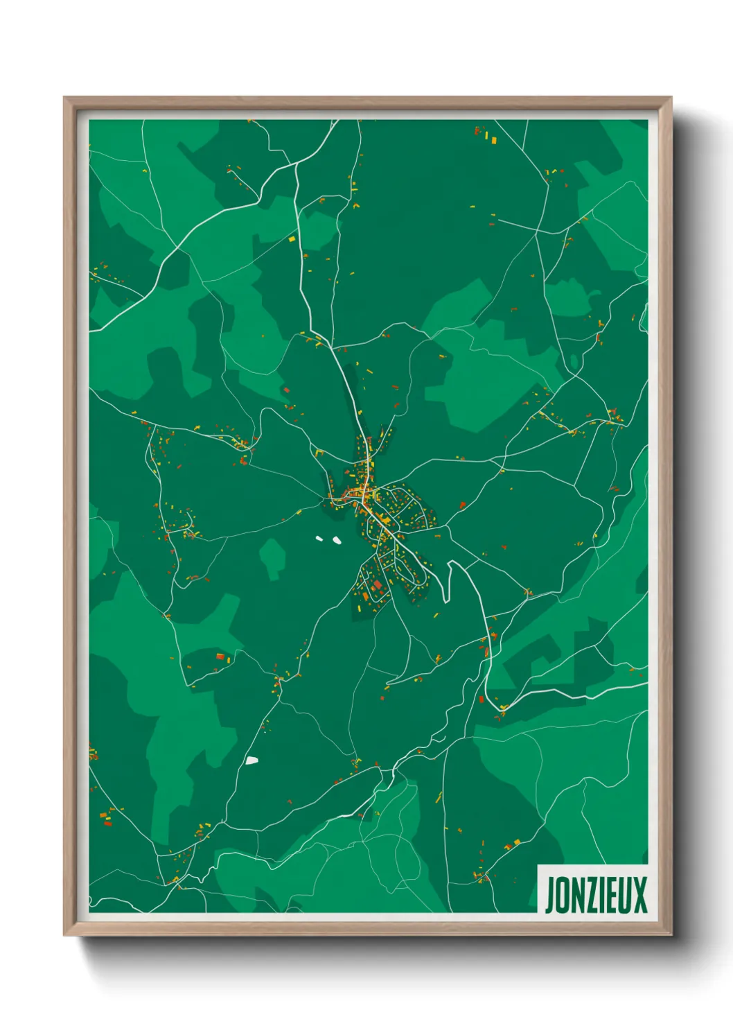 Une affiche de carte sur Jonzieux