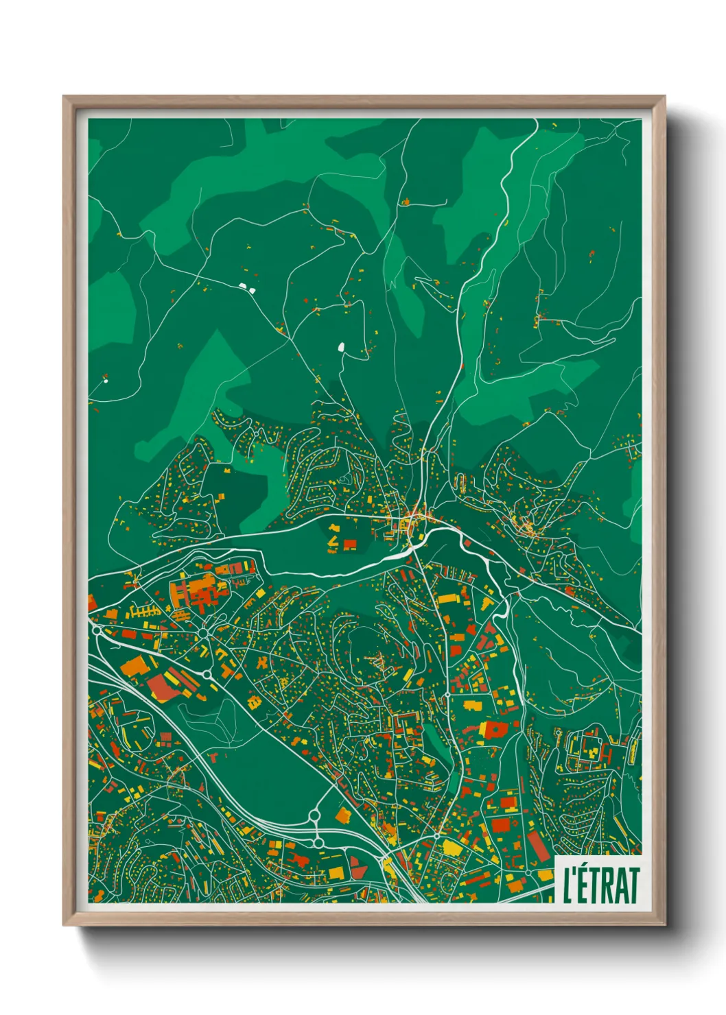 Une affiche de carte sur L'Étrat