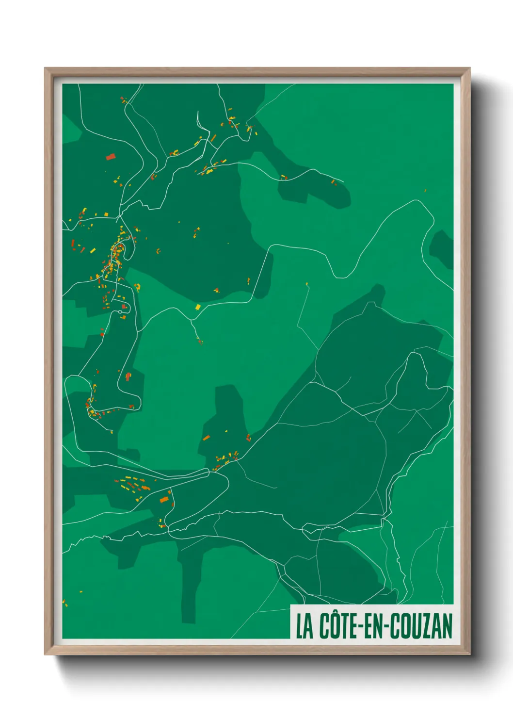 Une affiche de carte sur La Côte-en-Couzan