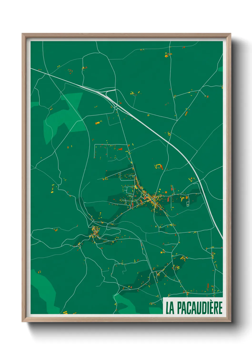 Une affiche de carte sur La Pacaudière