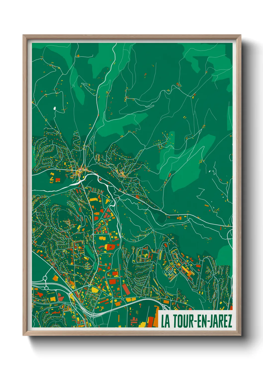 Une affiche de carte sur La Tour-en-Jarez