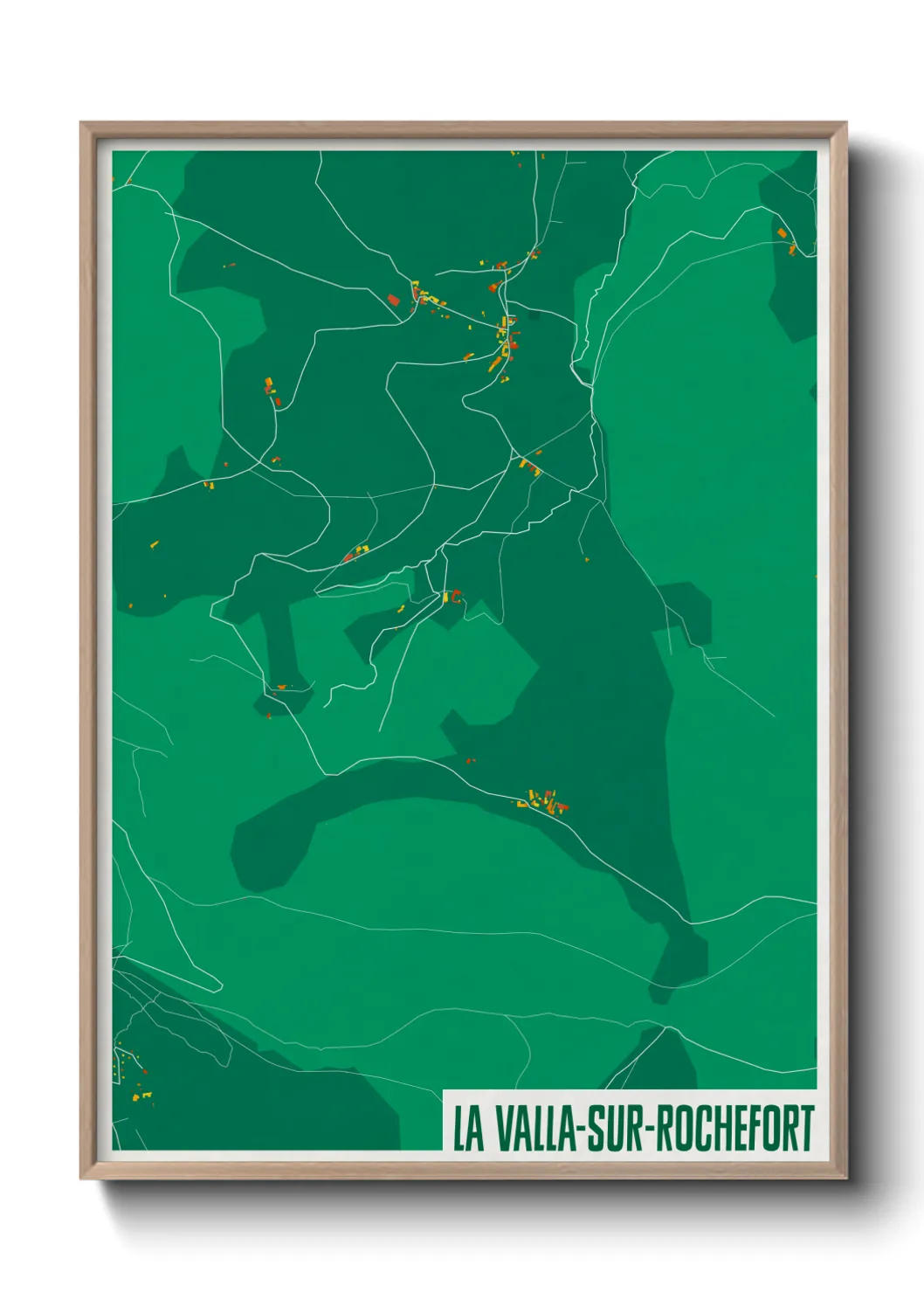 Une affiche de carte sur La Valla-sur-Rochefort