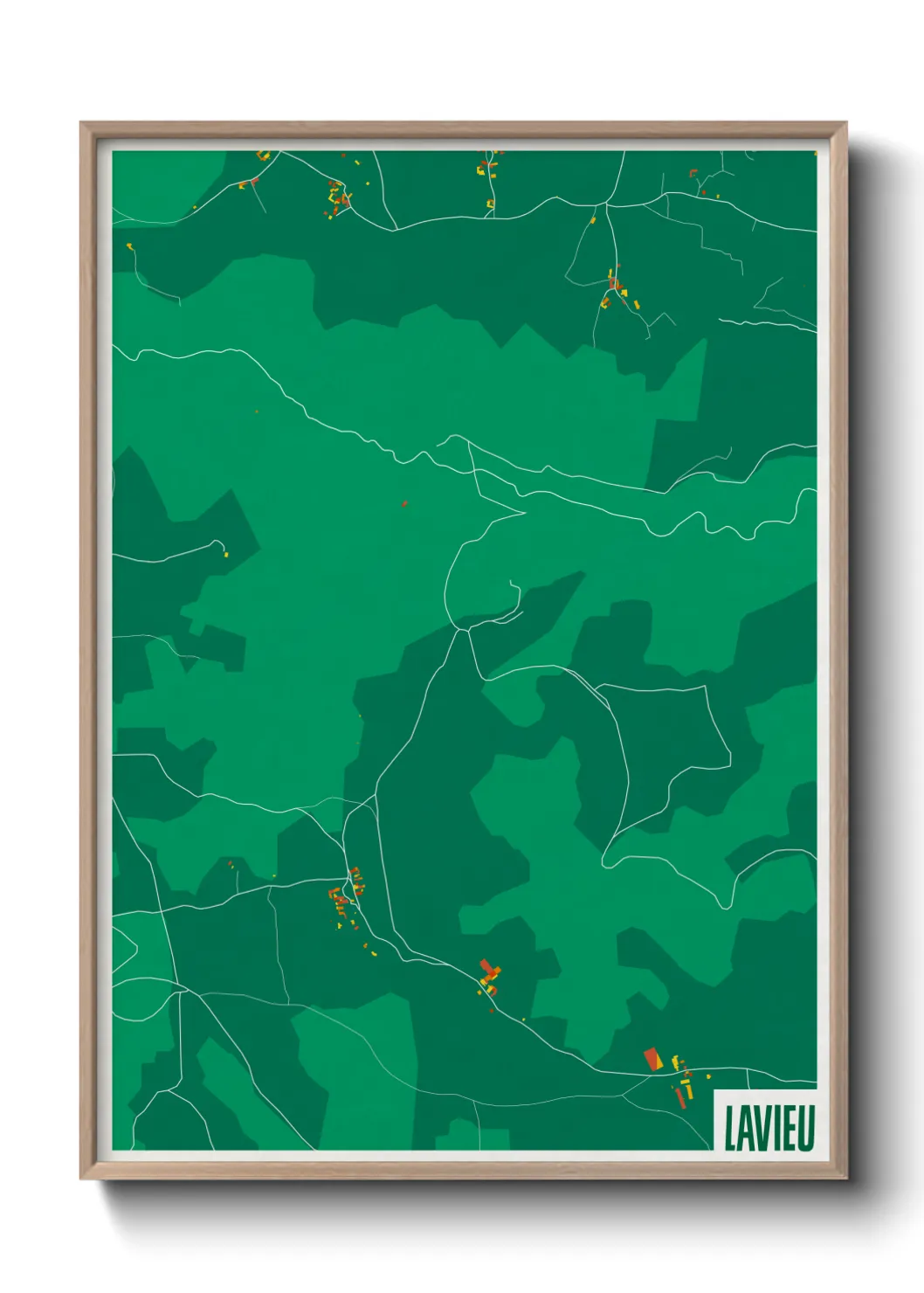 Une affiche de carte sur Lavieu