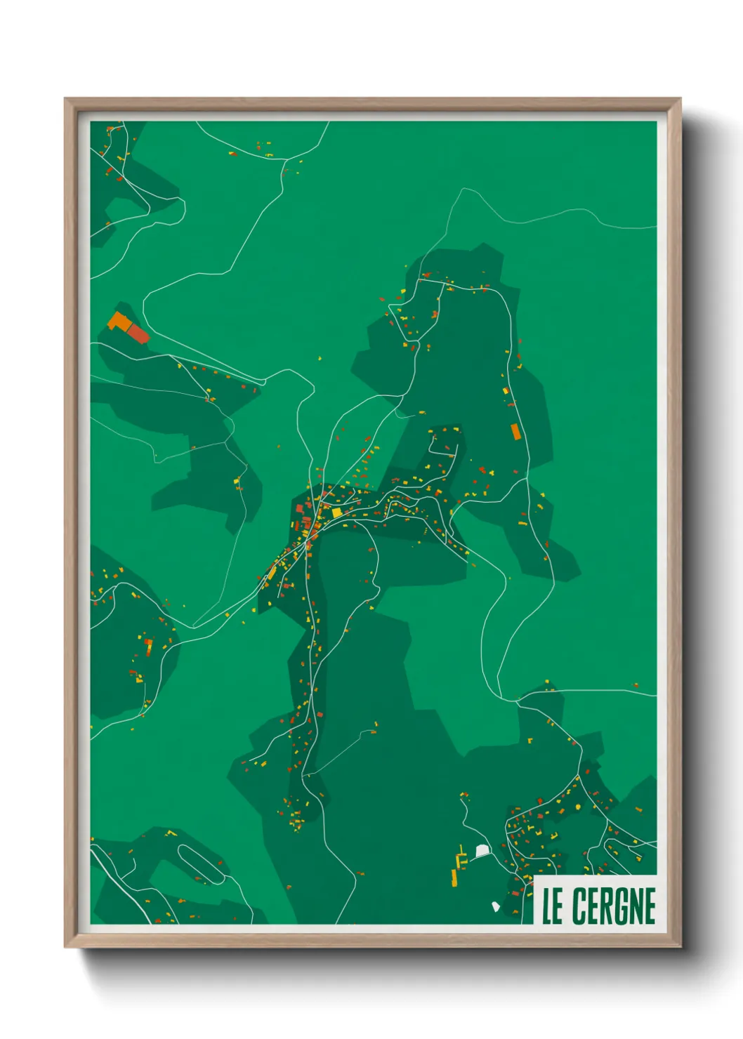 Une affiche de carte sur Le Cergne