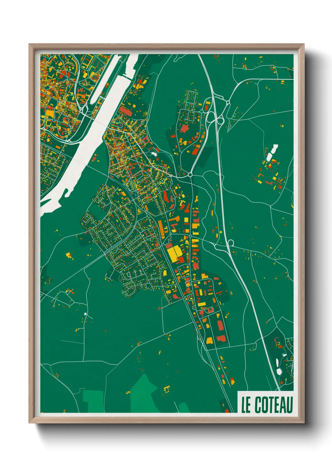 Une affiche de carte sur Le Coteau