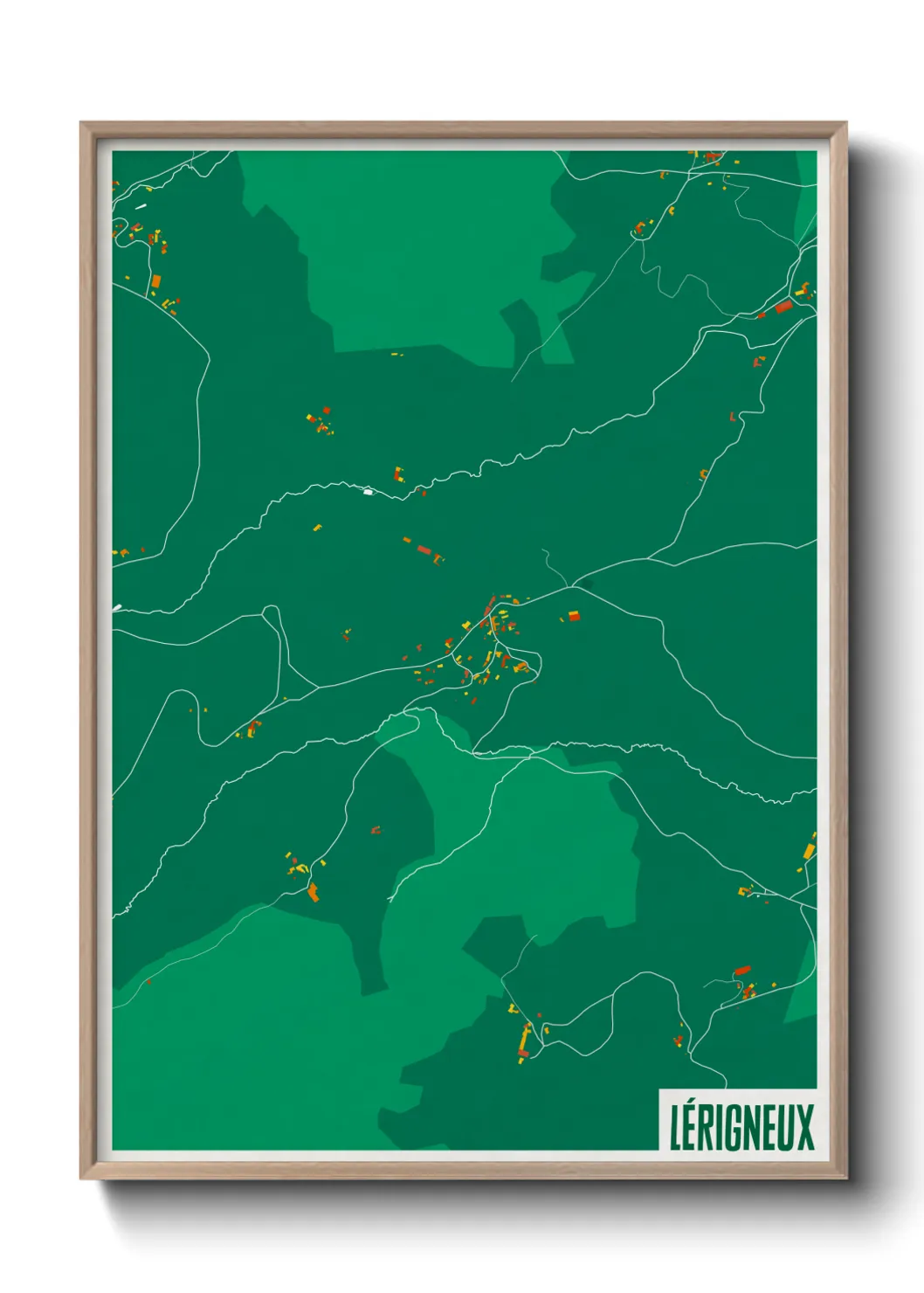 Une affiche de carte sur Lérigneux