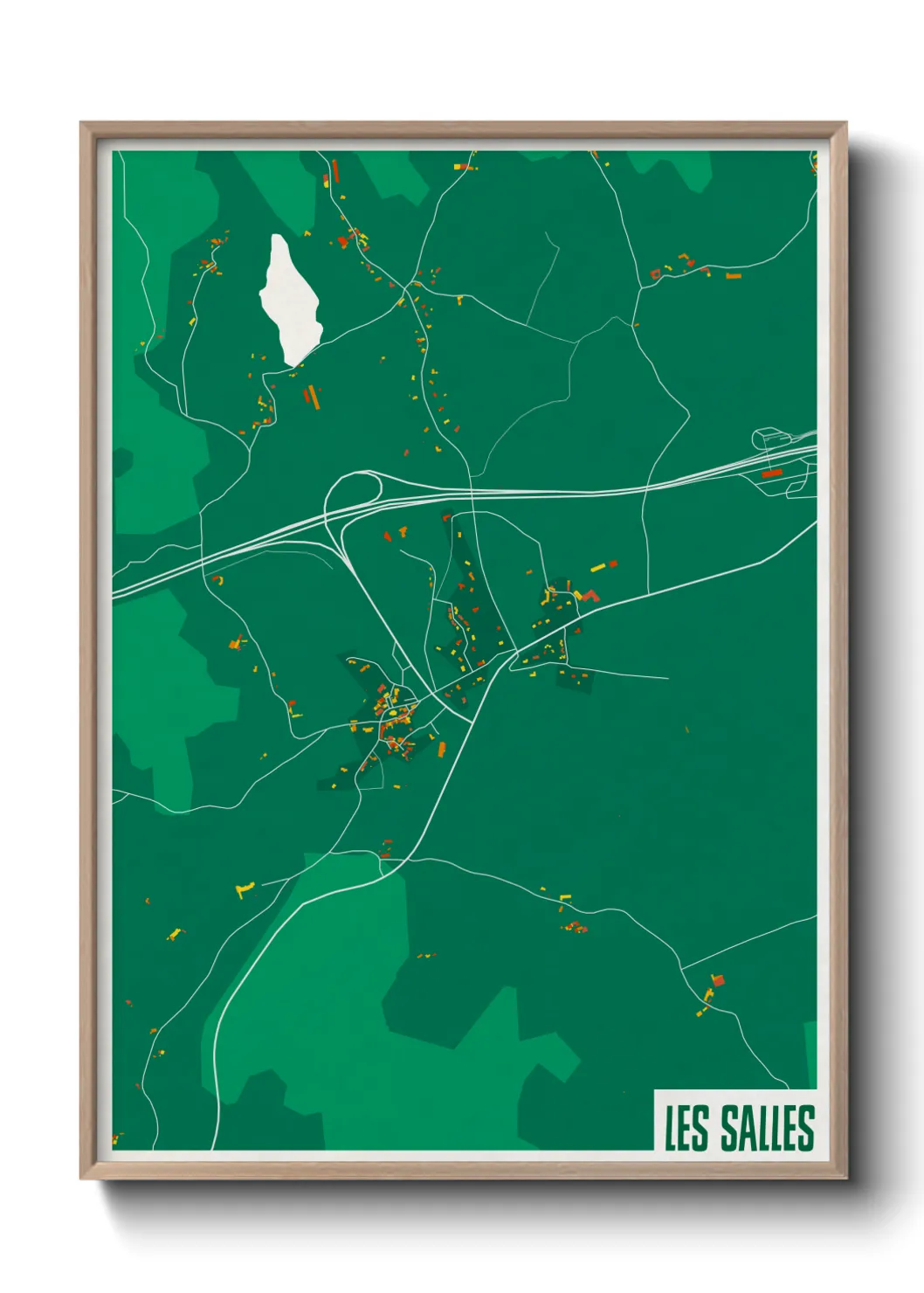 Une affiche de carte sur Les Salles