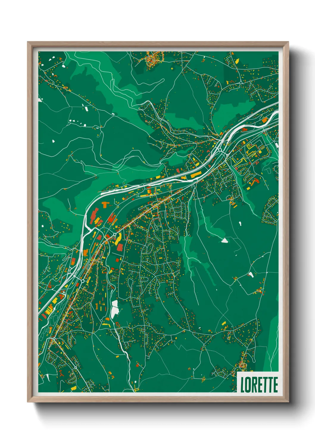 Une affiche de carte sur Lorette
