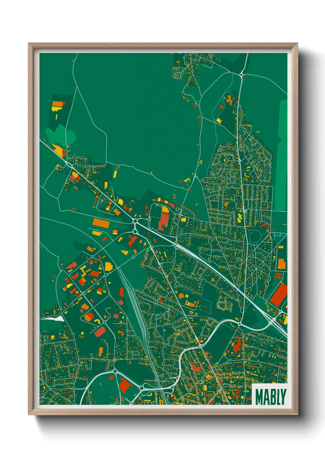 Une affiche de carte sur Mably