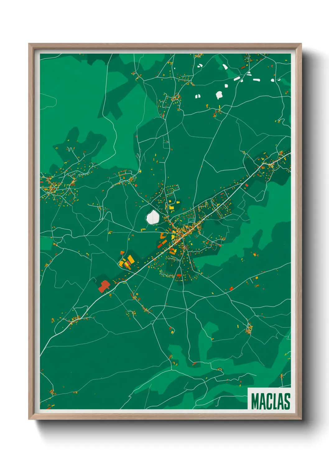 Une affiche de carte sur Maclas