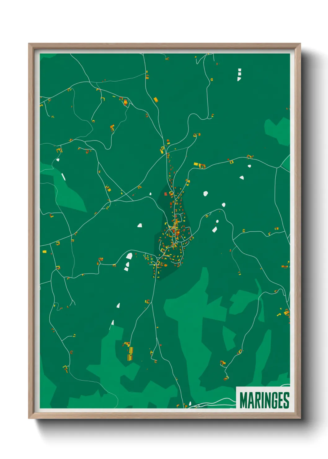Une affiche de carte sur Maringes