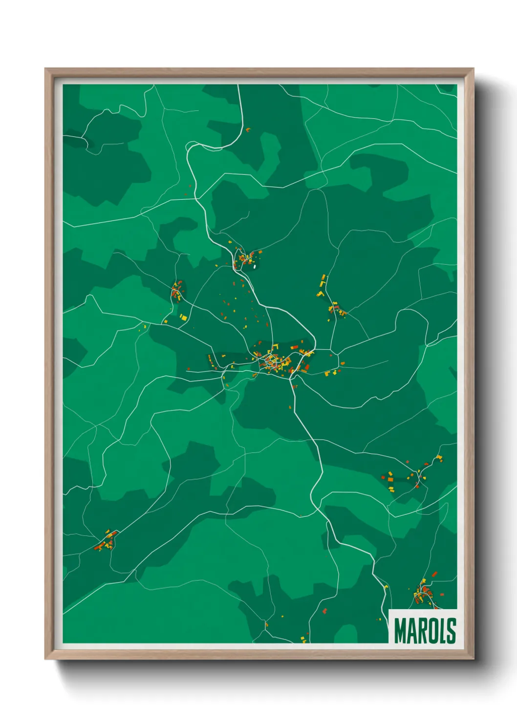 Une affiche de carte sur Marols