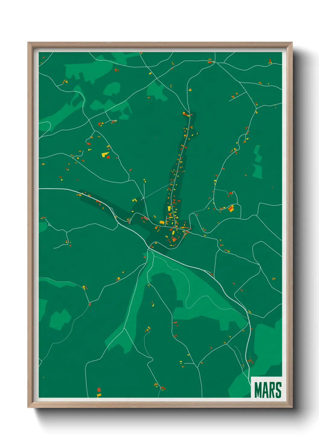 Une affiche de carte sur Mars