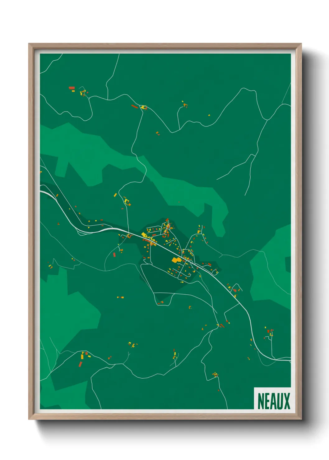 Une affiche de carte sur Neaux