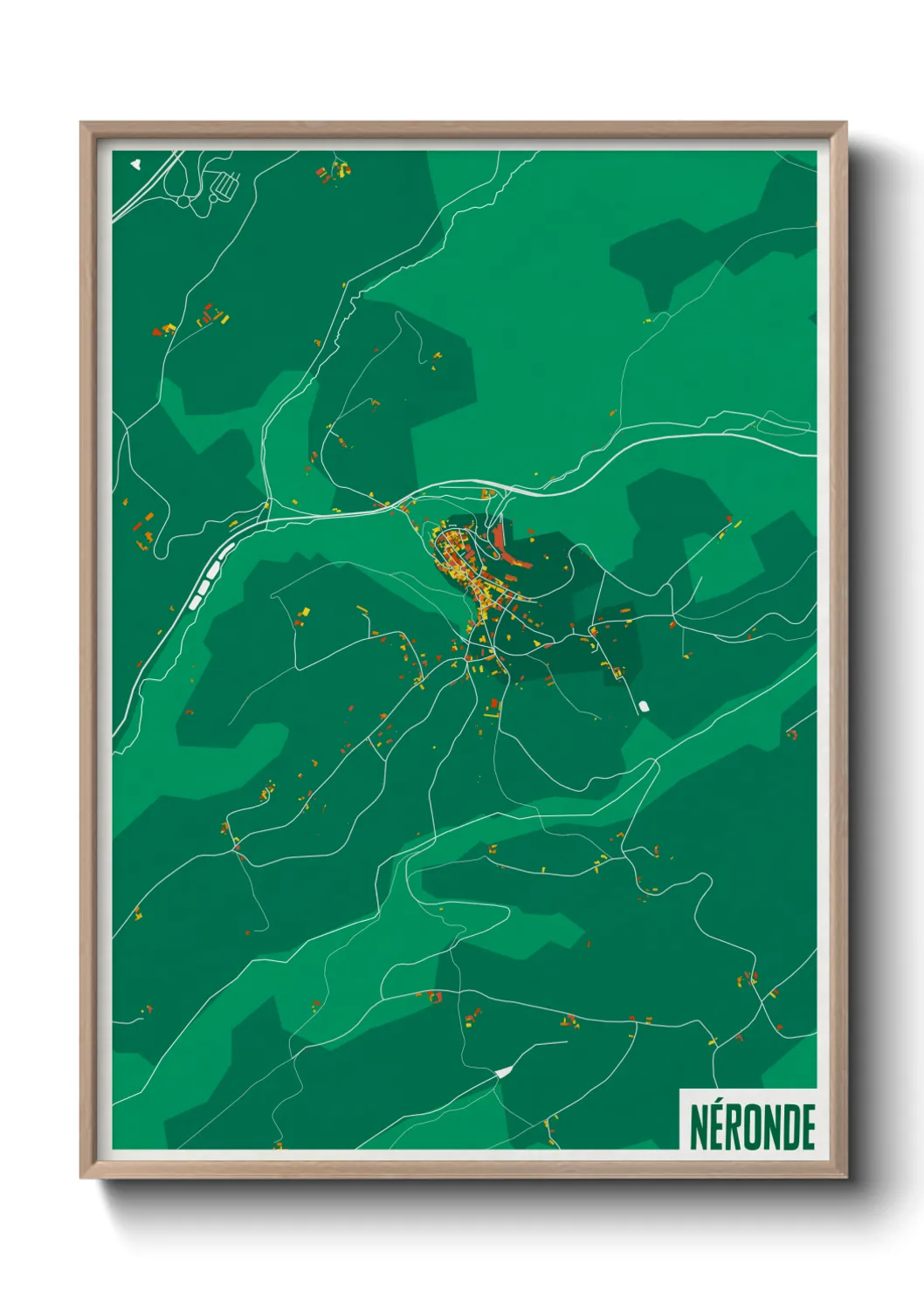 Une affiche de carte sur Néronde