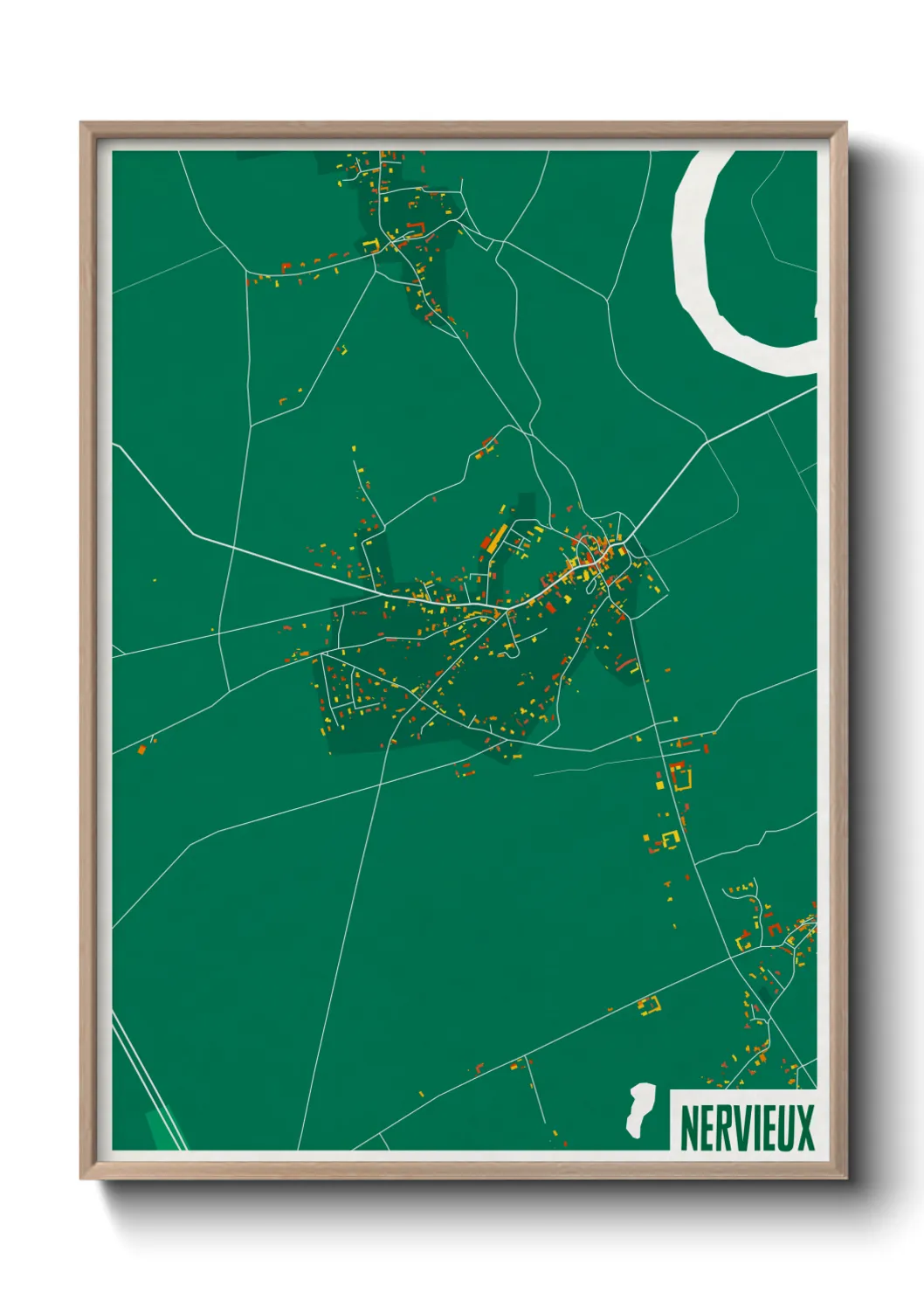 Une affiche de carte sur Nervieux