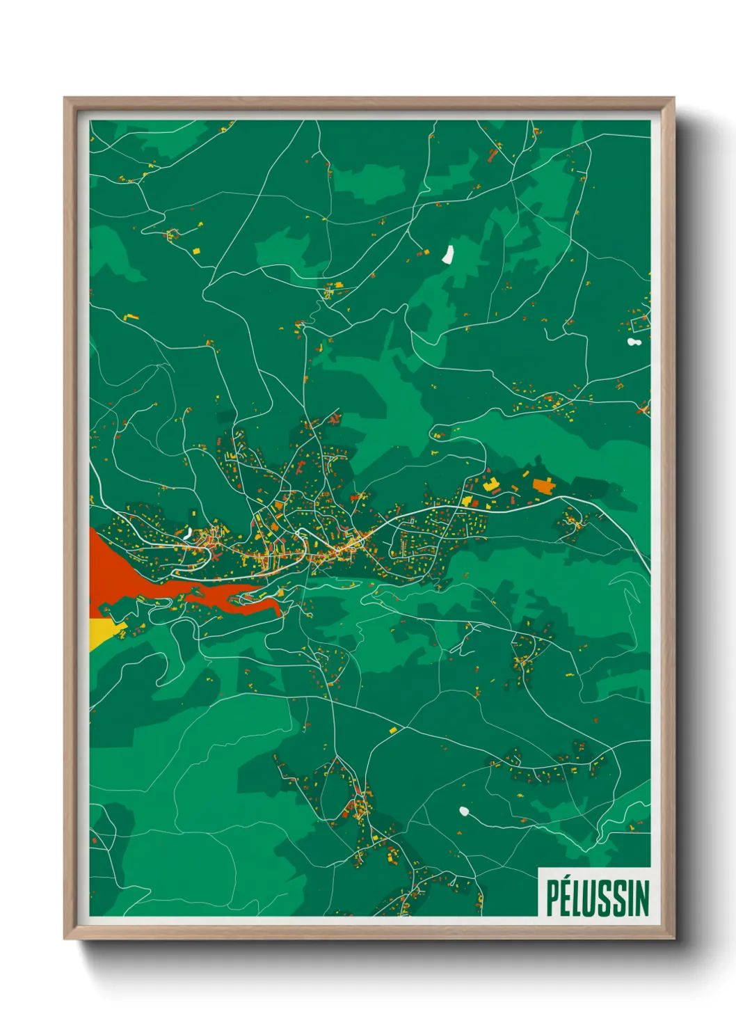 Une affiche de carte sur Pélussin