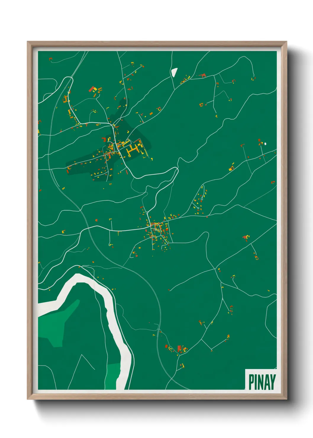 Une affiche de carte sur Pinay