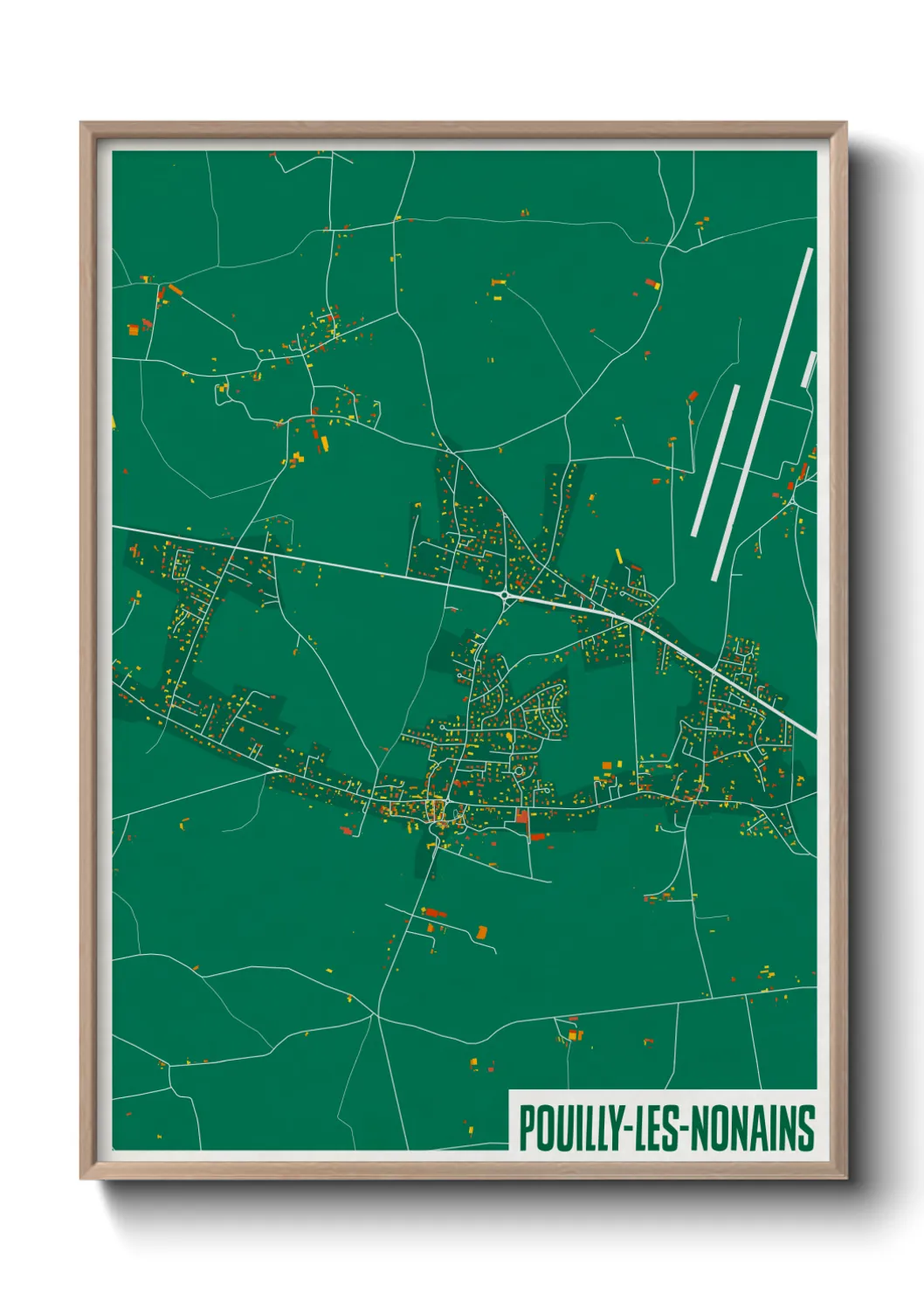 Une affiche de carte sur Pouilly-les-Nonains