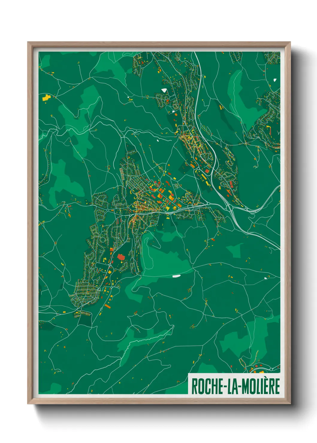 Une affiche de carte sur Roche-la-Molière
