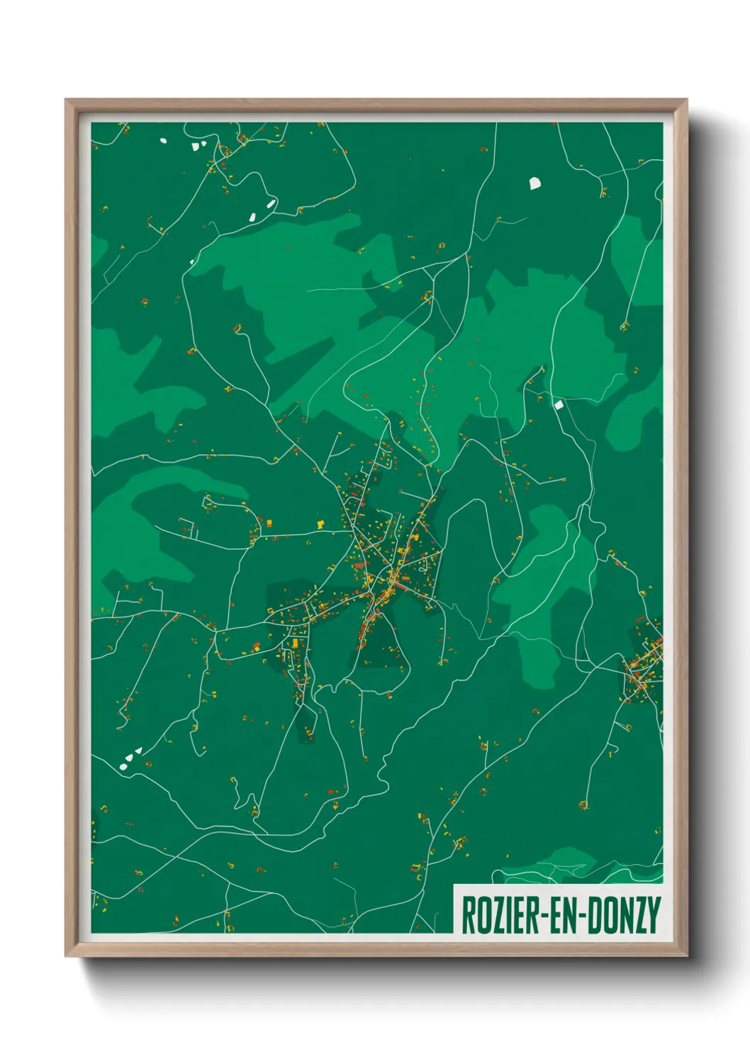 Une affiche de carte sur Rozier-en-Donzy