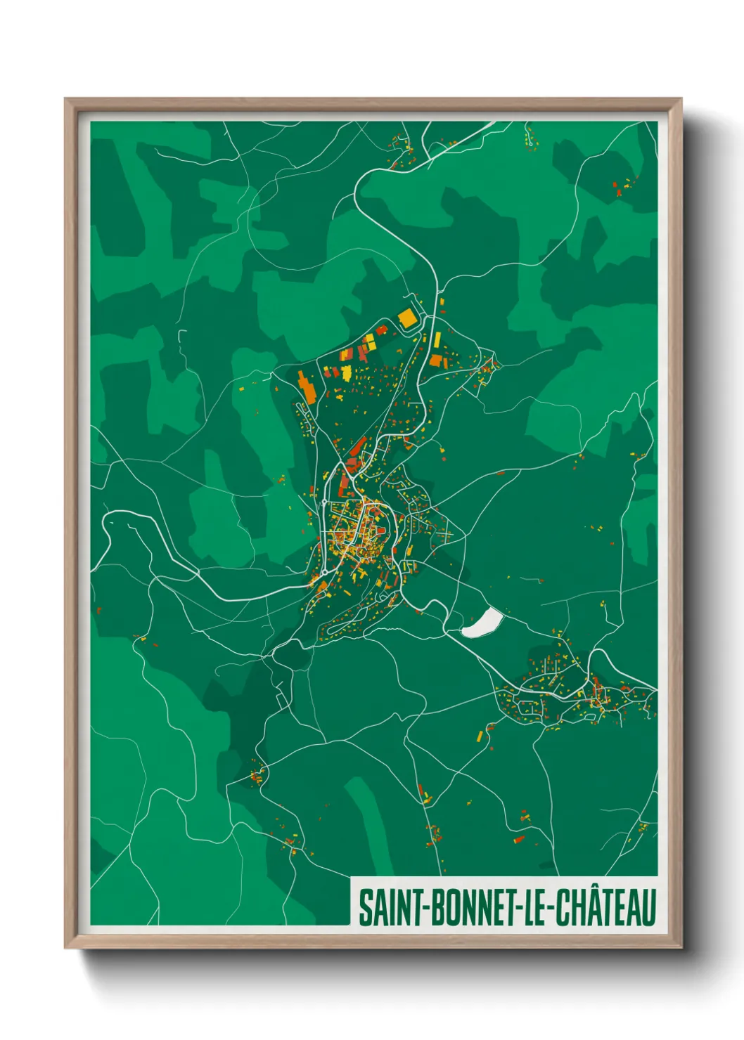 Une affiche de carte sur Saint-Bonnet-le-Château