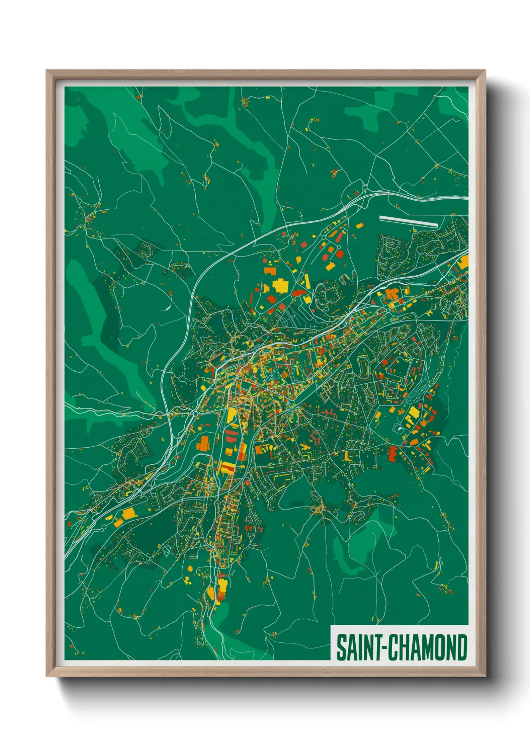 Une affiche de carte sur Saint-Chamond