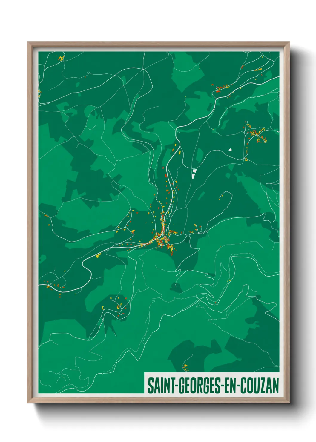 Une affiche de carte sur Saint-Georges-en-Couzan