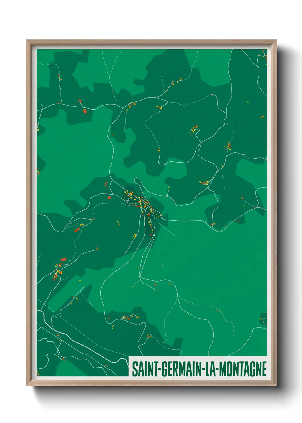 Une affiche de carte sur Saint-Germain-la-Montagne