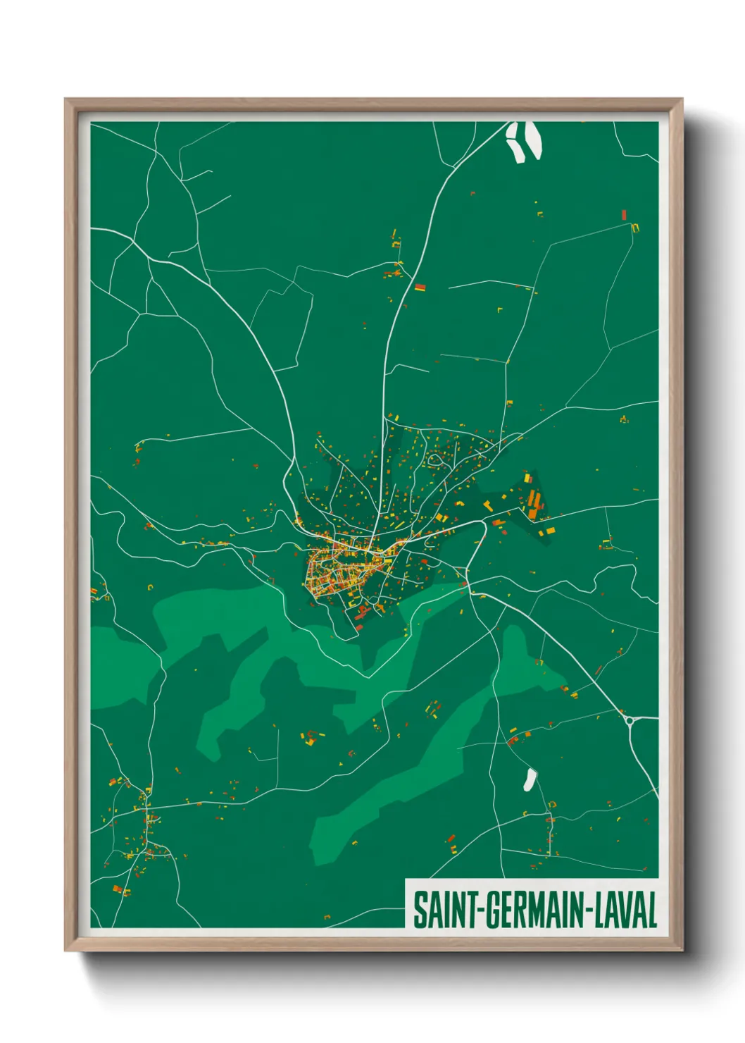 Une affiche de carte sur Saint-Germain-Laval