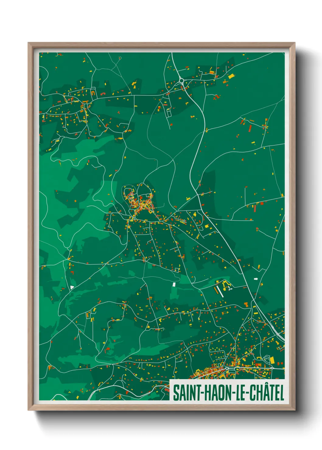 Un poster carteSaint-Haon-le-Châtel