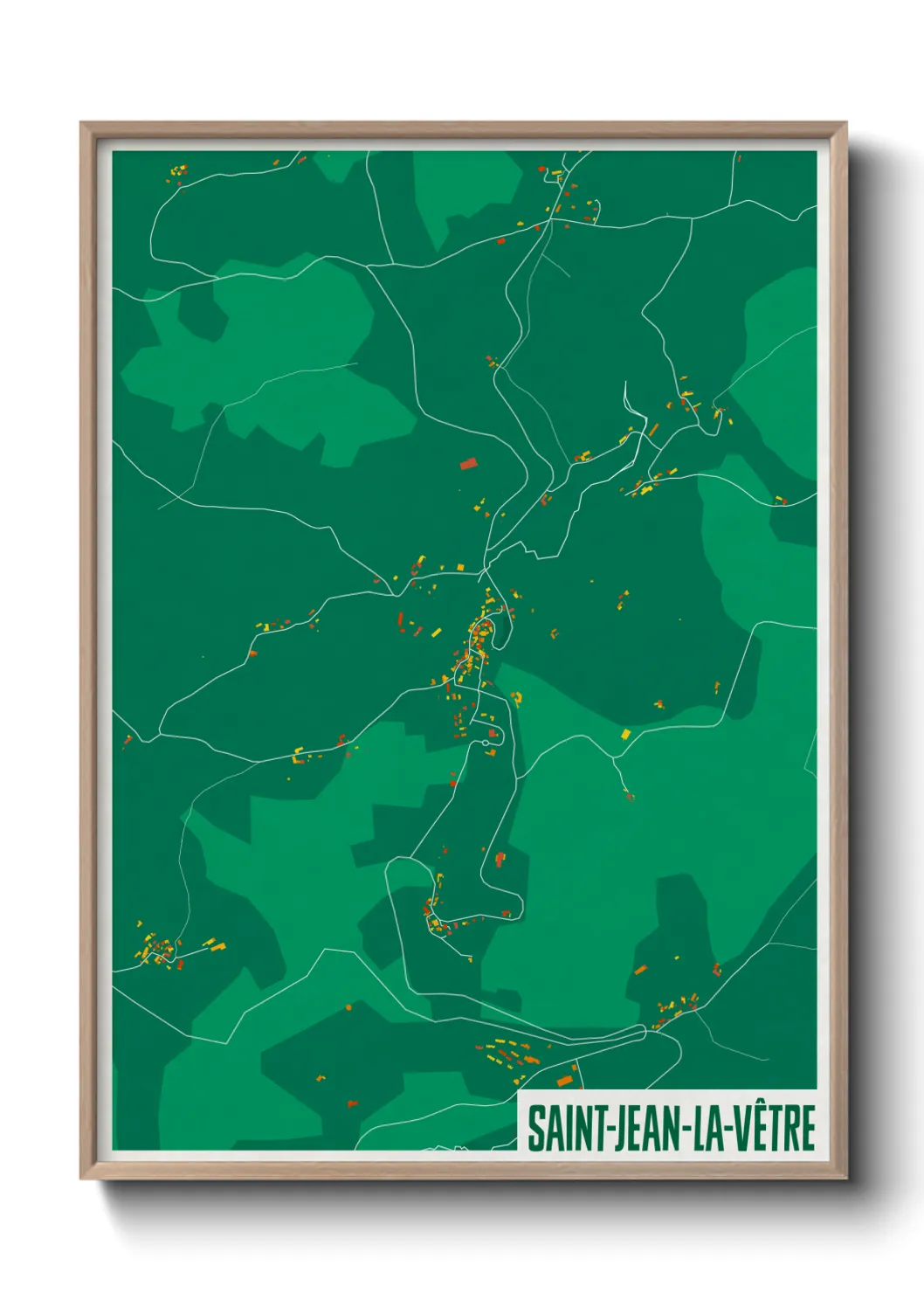 Une affiche de carte sur Saint-Jean-la-Vêtre