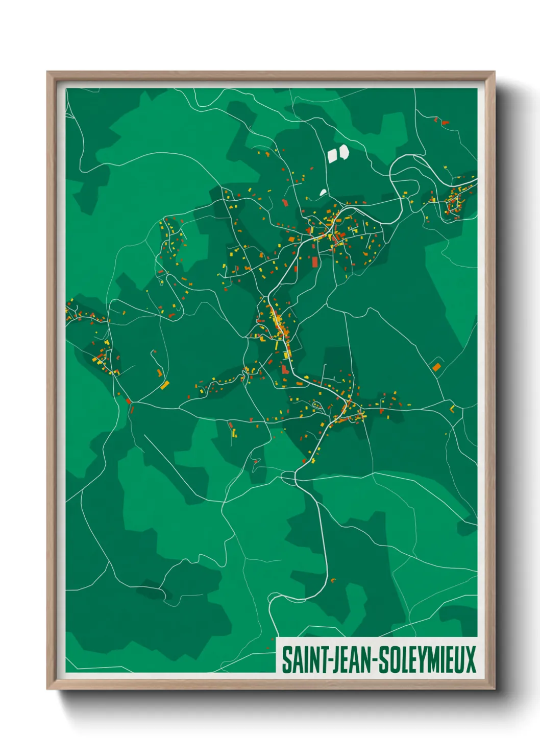 Une affiche de carte sur Saint-Jean-Soleymieux