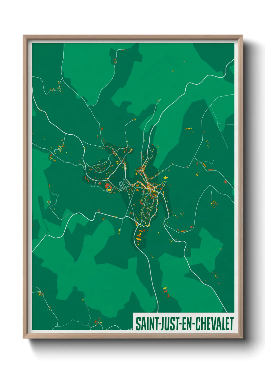 Une affiche de carte sur Saint-Just-en-Chevalet