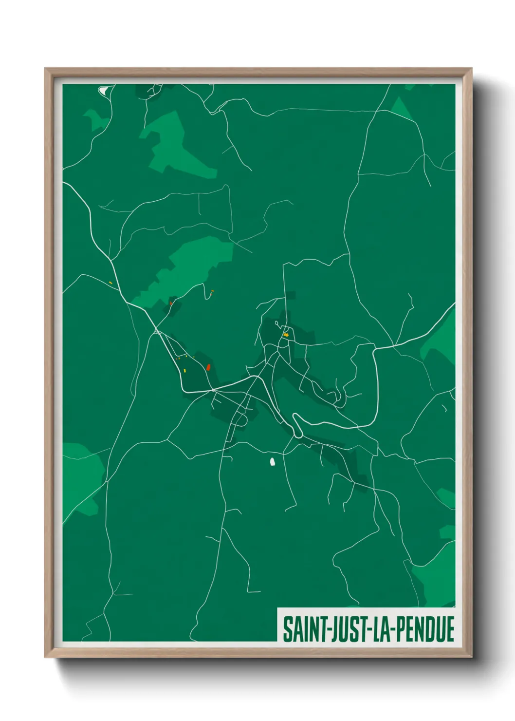 Une affiche de carte sur Saint-Just-la-Pendue