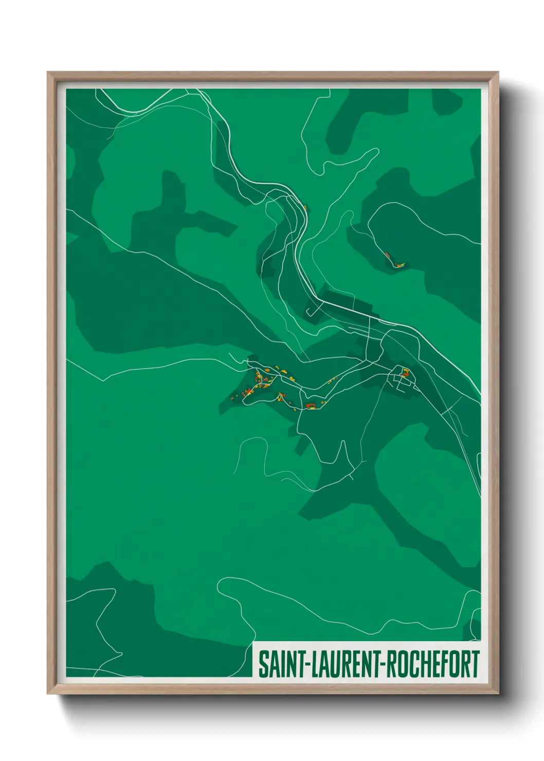 Une affiche de carte sur Saint-Laurent-Rochefort