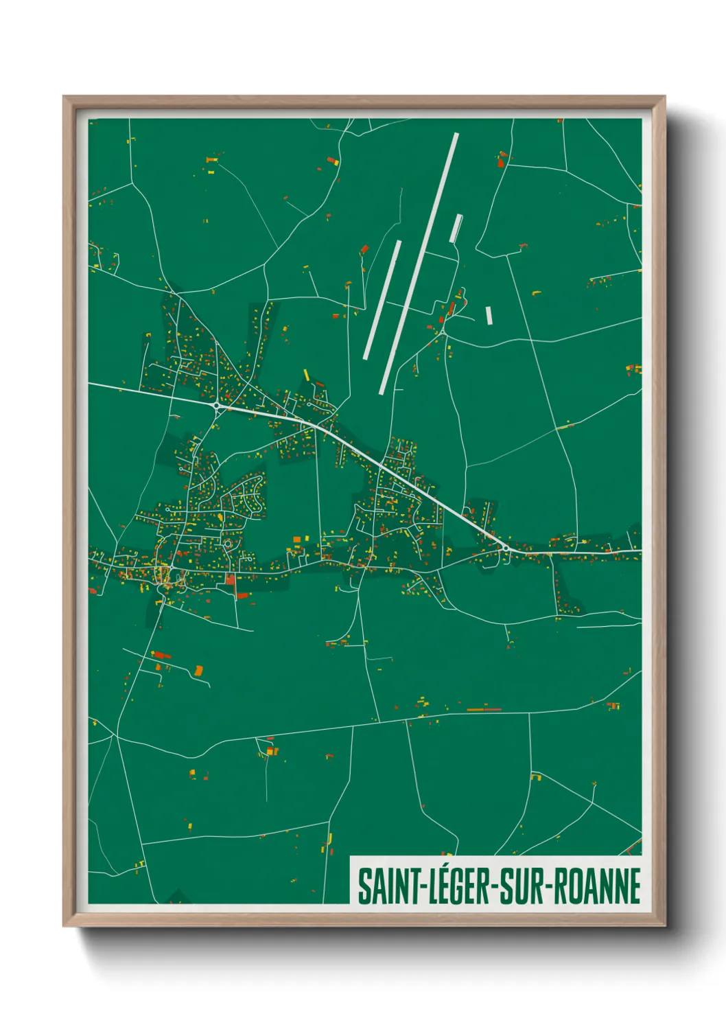 Une affiche de carte sur Saint-Léger-sur-Roanne