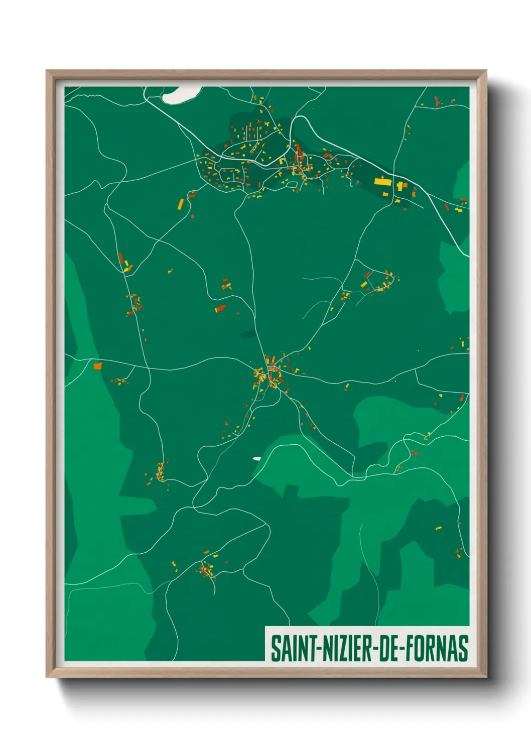 Une affiche de carte sur Saint-Nizier-de-Fornas