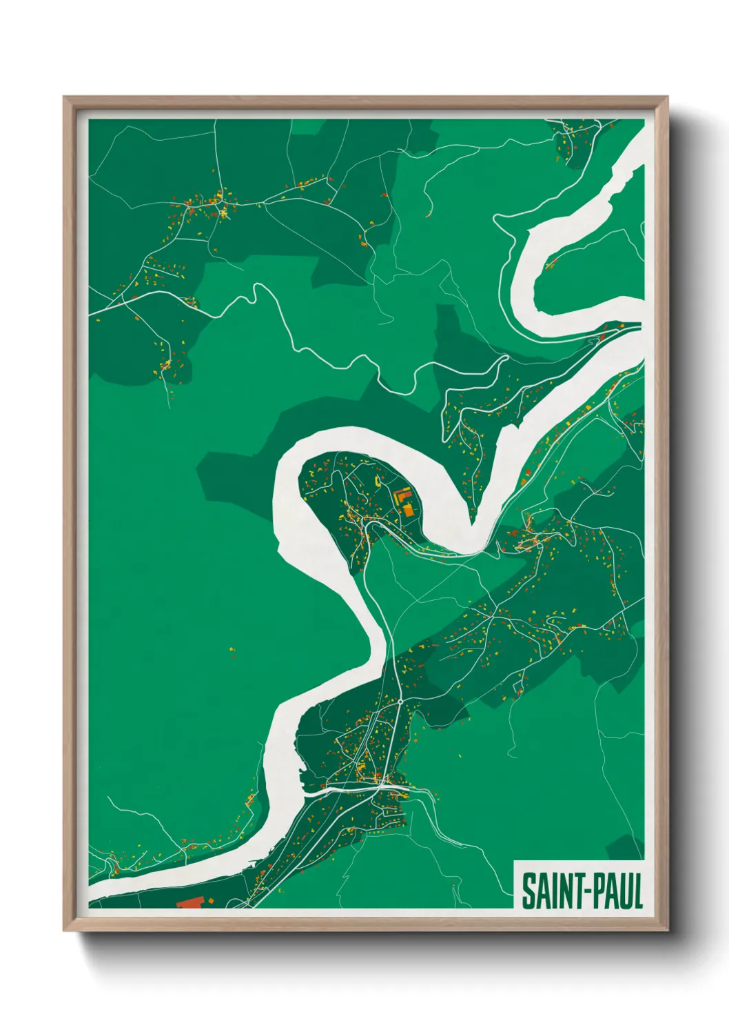 Une affiche de carte sur Saint-Paul