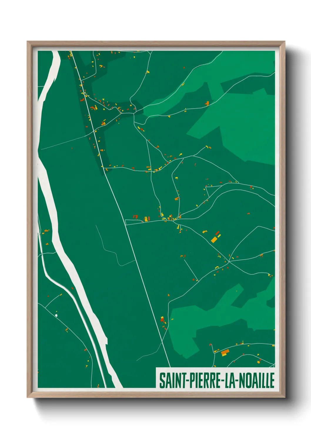 Une affiche de carte sur Saint-Pierre-la-Noaille