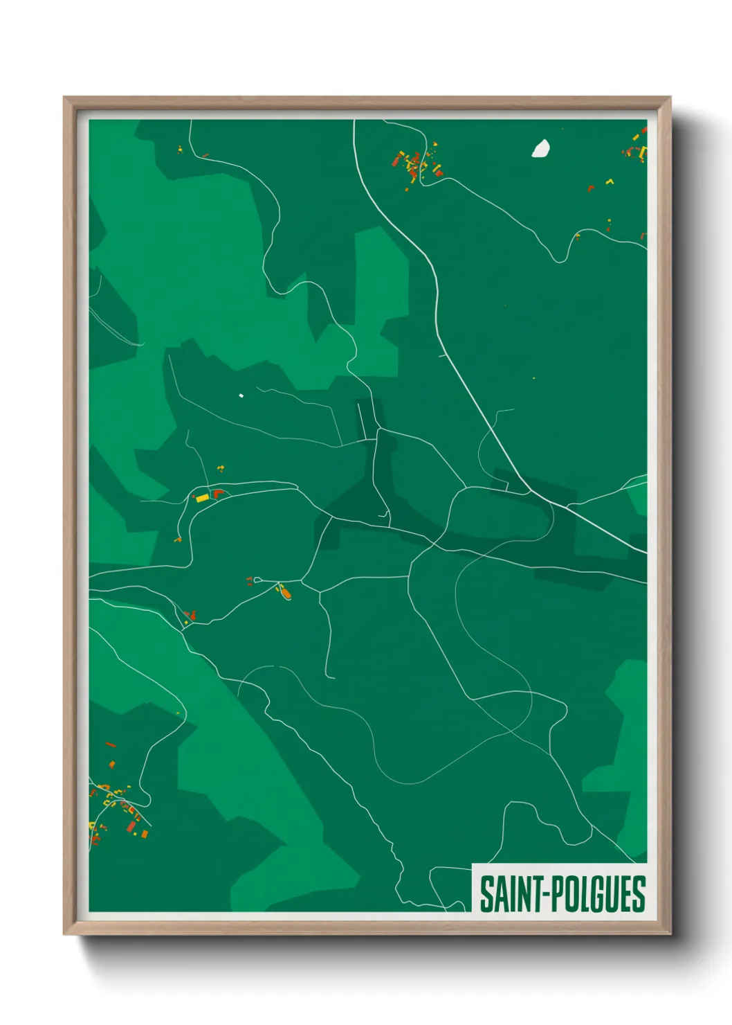 Une affiche de carte sur Saint-Polgues