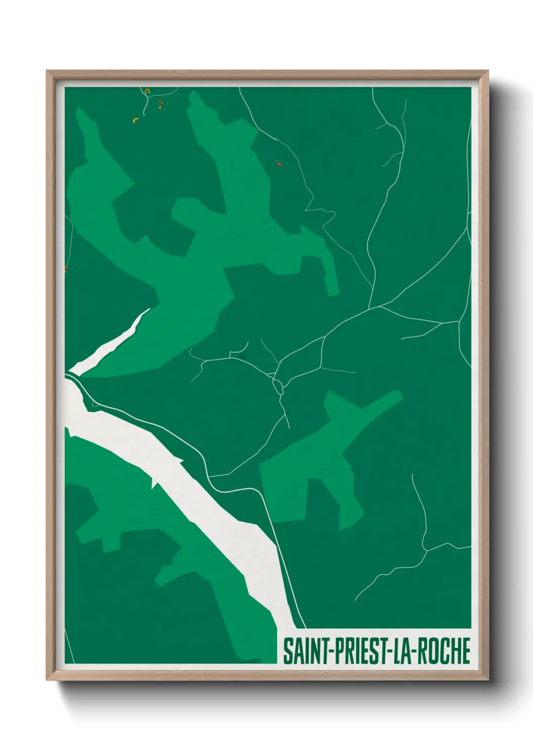 Une affiche de carte sur Saint-Priest-la-Roche