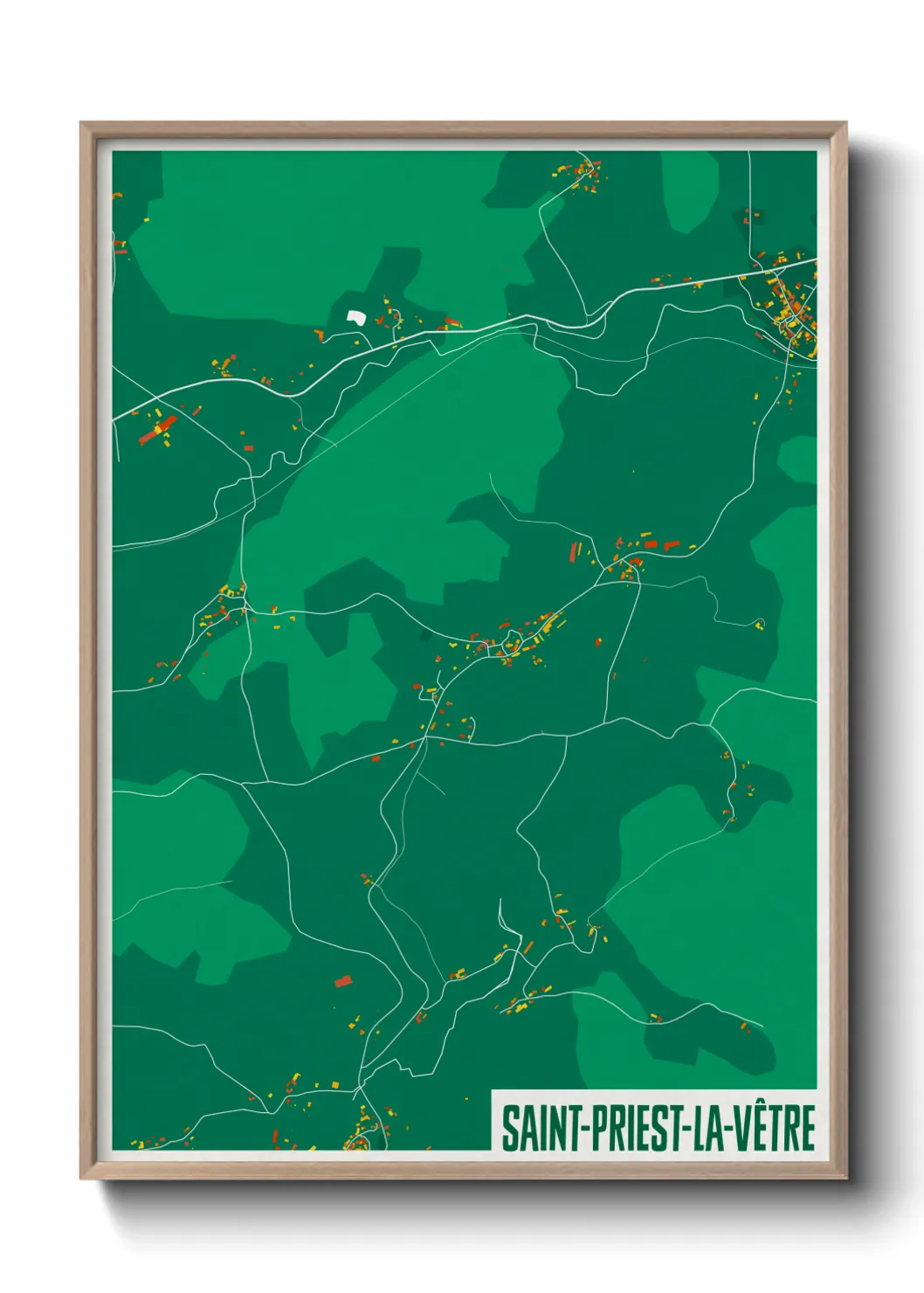 Une affiche de carte sur Saint-Priest-la-Vêtre