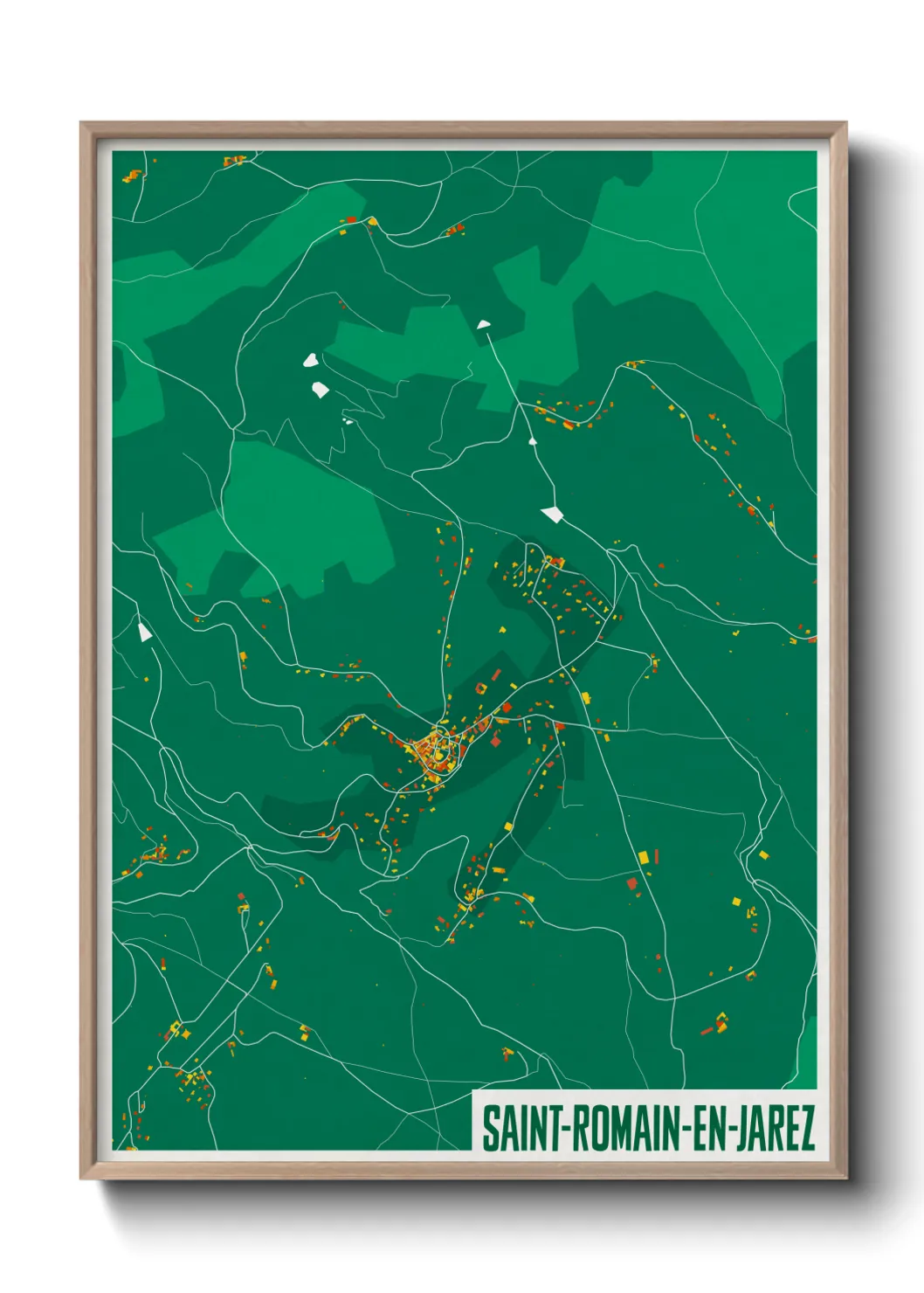 Un poster carteSaint-Romain-en-Jarez