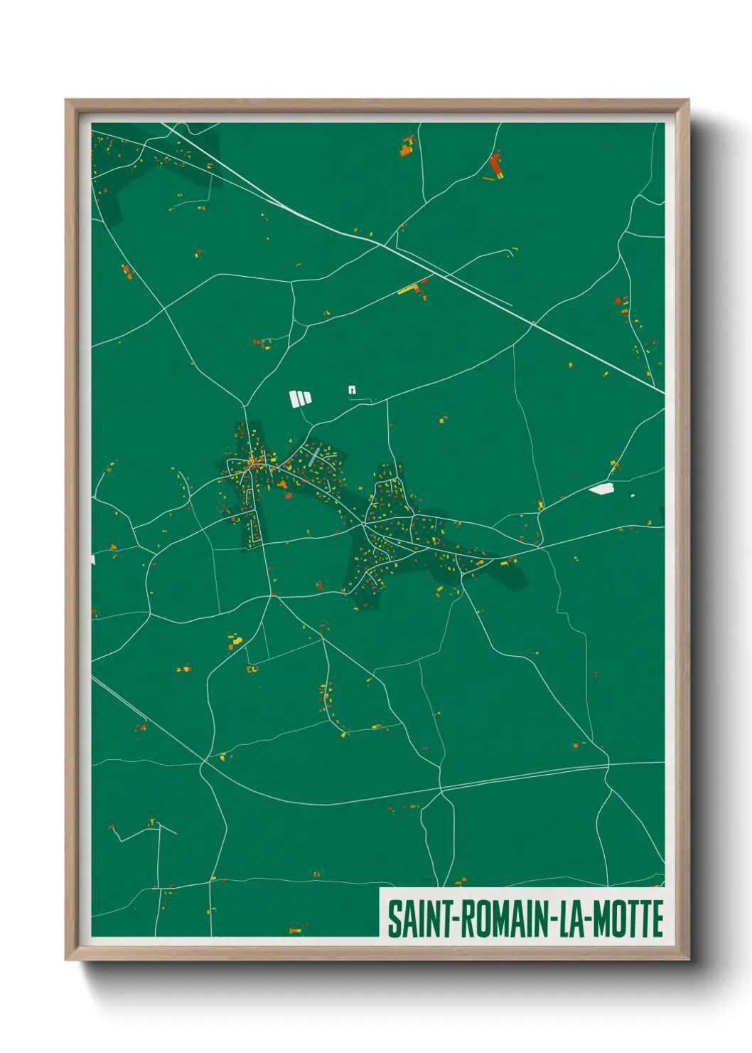 Une affiche de carte sur Saint-Romain-la-Motte