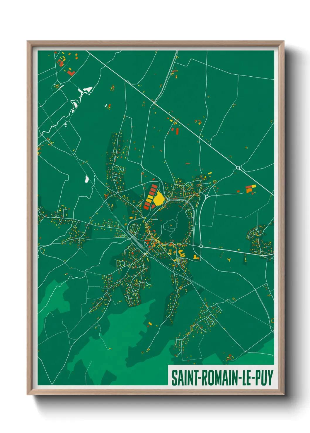 Une affiche de carte sur Saint-Romain-le-Puy