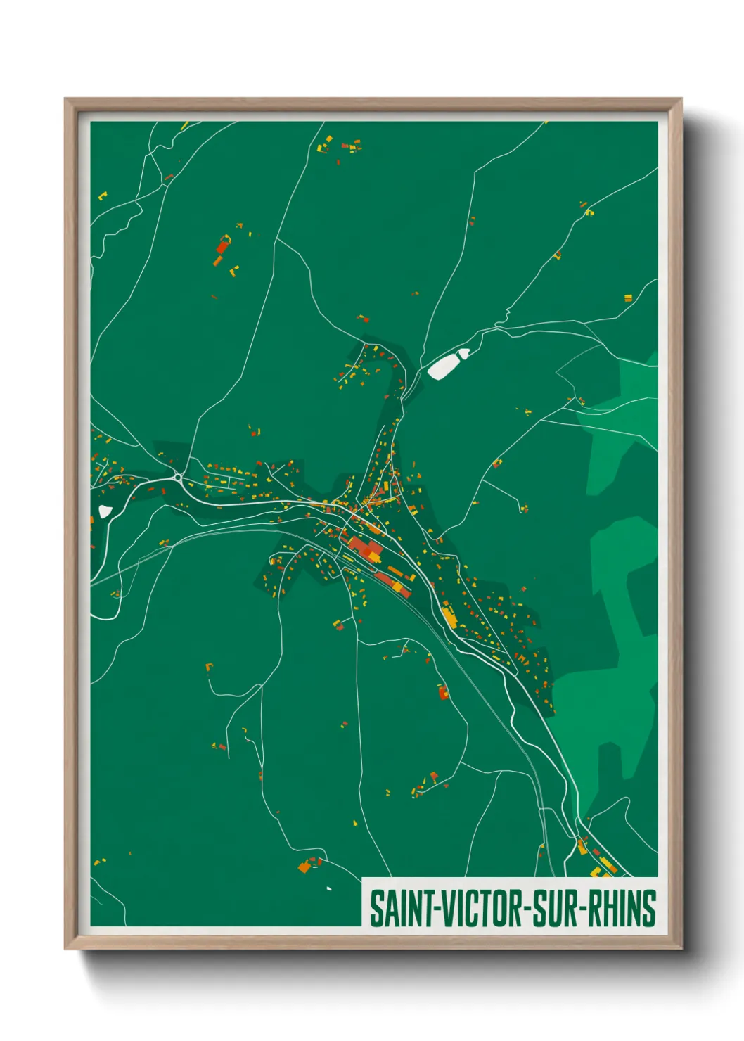 Une affiche de carte sur Saint-Victor-sur-Rhins